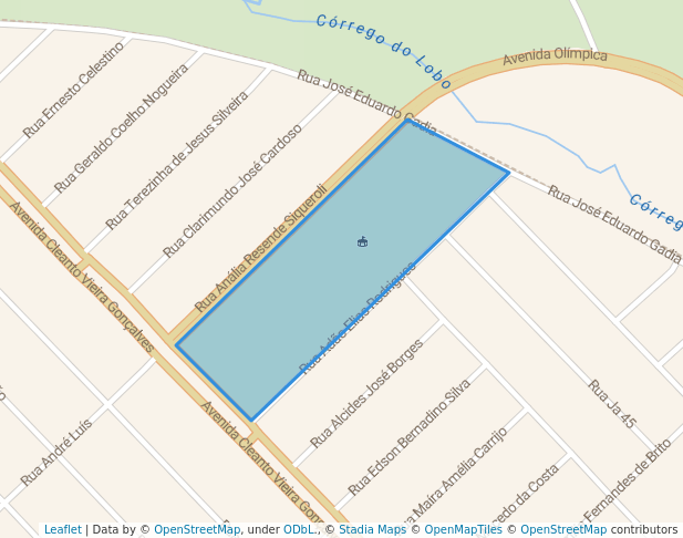 walking in Complexo Poliesportivo do Jardim América map in Uberlândia