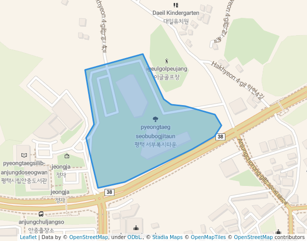walking in 평택 서부복지타운 map in Pyeongtaek