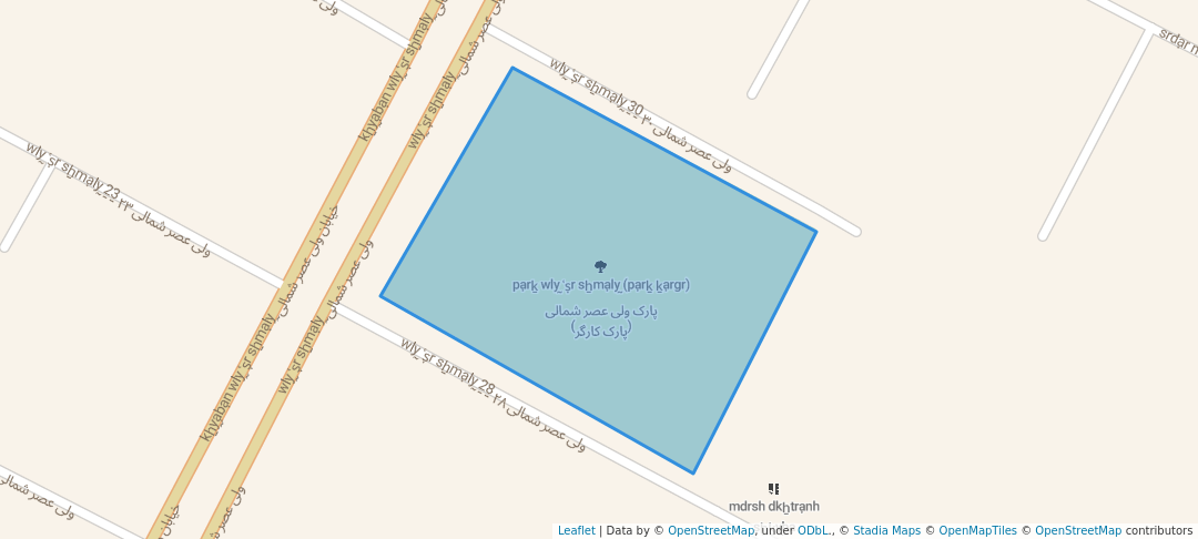 walking in پارک ولی عصر شمالی (پارک کارگر) map in Fariman