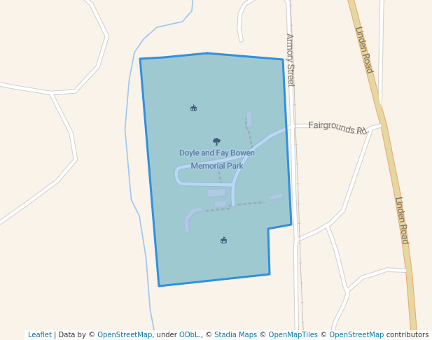 walking in Doyle and Fay Bowen Memorial Park map in Centerville