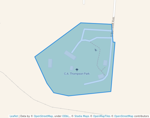 walking in C.A. Thompson Park map in Centerville