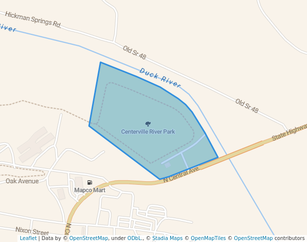 walking in Centerville River Park map in Centerville