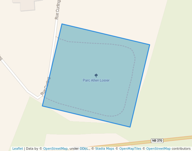 walking in Parc Allen Losier map in Tracadie-Sheila