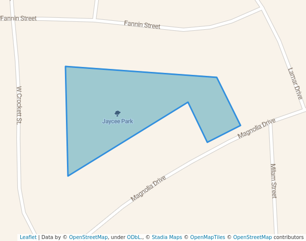 walking in Jaycee Park map in La Marque