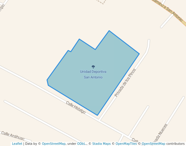 walking in Unidad Deportiva San Antonio map in Ciudad Fernández