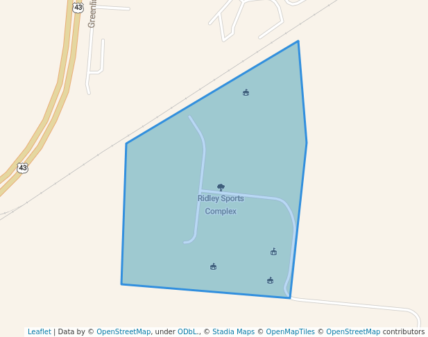 walking in Ridley Sports Complex map in Columbia