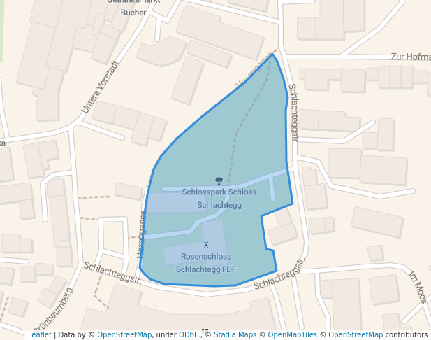 walking in Schlosspark Schloss Schlachtegg map in Gundelfingen an der Donau
