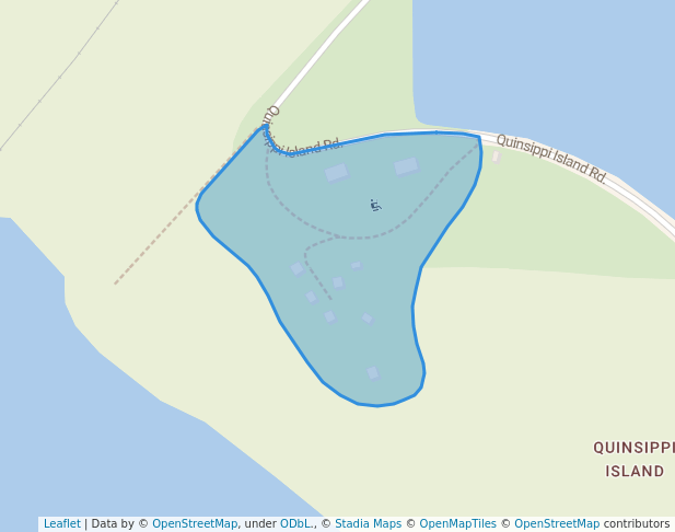 walking in Quinsippi Island Park map in Quincy