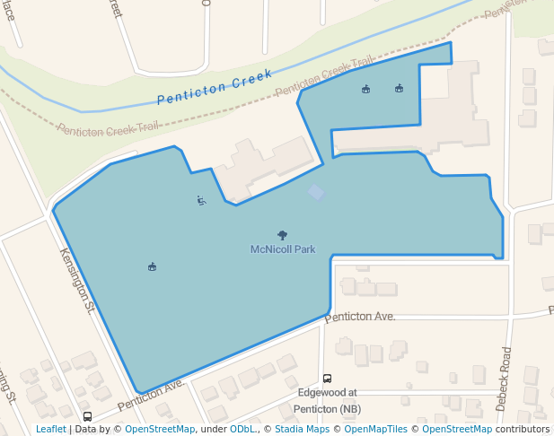 walking in McNicoll Park map in Penticton