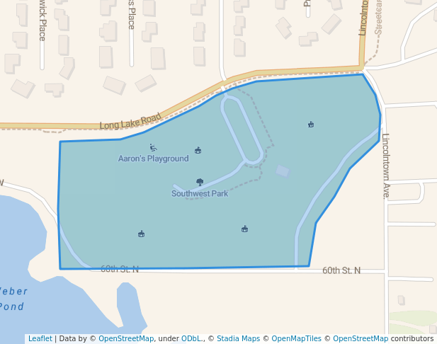 walking in Southwest Park map in Mahtomedi