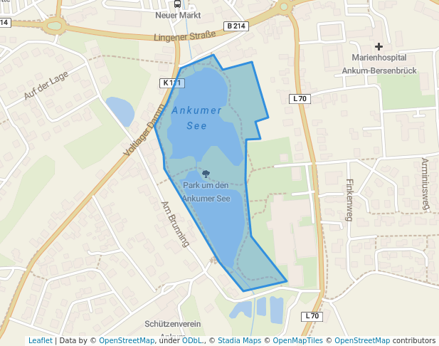 walking in Park um den Ankumer See map in Ankum
