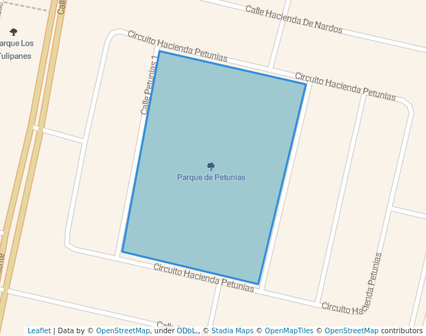 walking in Parque de Petunias map in Santiago Teyahualco