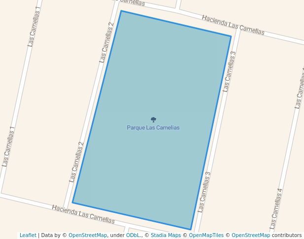 walking in Parque Las Camelias map in Santiago Teyahualco