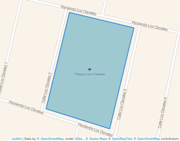 walking in Parque Los Claveles map in Santiago Teyahualco