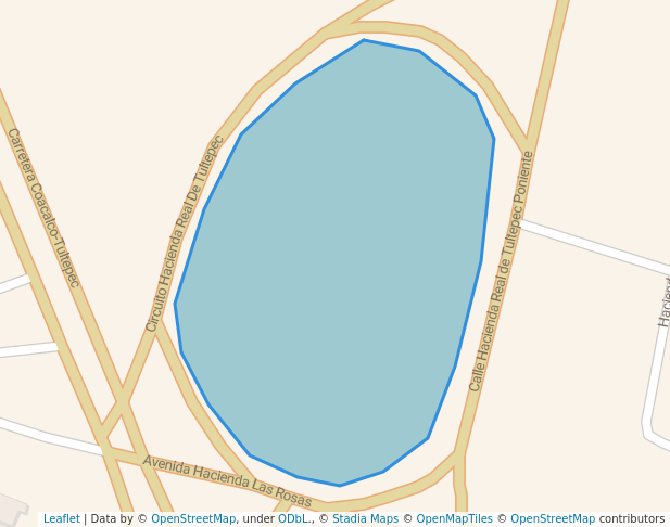 walking in Plaza Tultepec map in Santiago Teyahualco