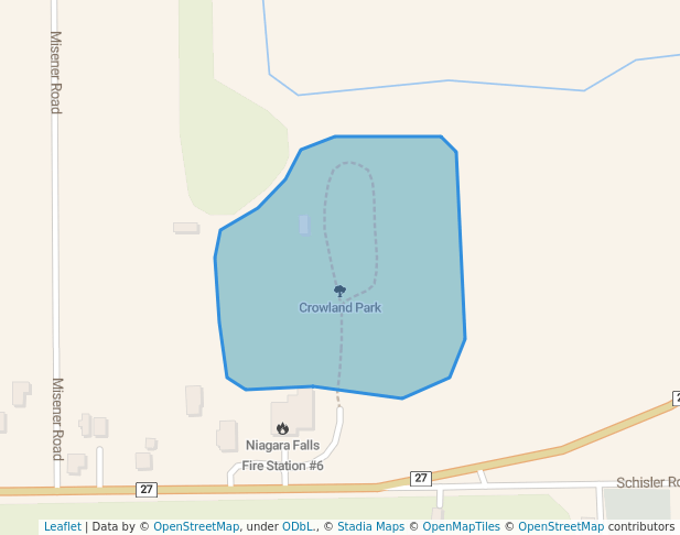 walking in Crowland Park map in Welland