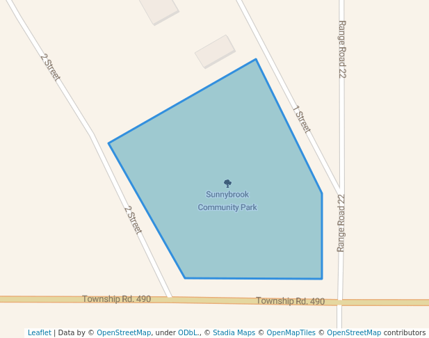 walking in Sunnybrook Community Park map in Sunnybrook