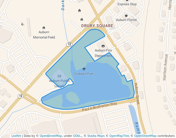 walking in Goddard Park map in Auburn