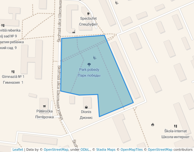 walking in Парк победы map in Volokolamsk