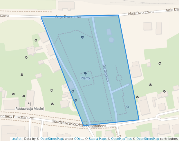 walking in Planty Kochłowickie map in Ruda Śląska