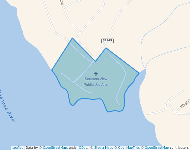 walking in Staunton View Public Use Area map in Clarksville