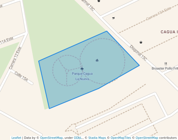 walking in Parque Cagua La Nueva map in Soacha