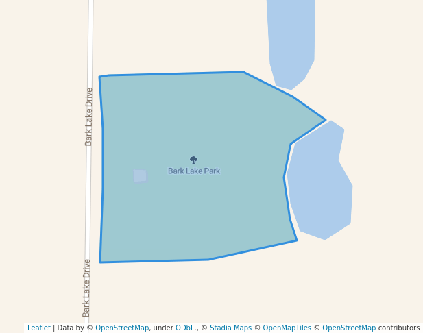 walking in Bark Lake Park map in Hubertus