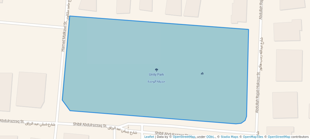 walking in Unity Park map in Amman