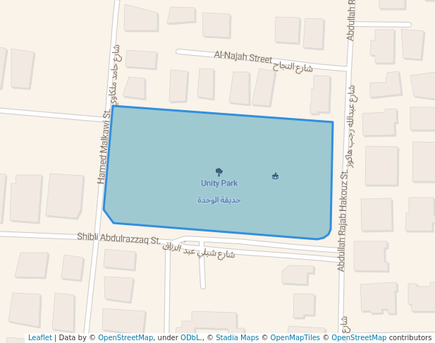 walking in Unity Park map in Amman