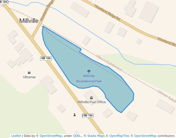 walking in Millville Bicentennial Park map in Millville