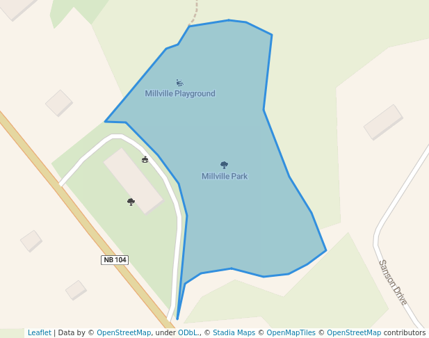 walking in Millville Park map in Millville