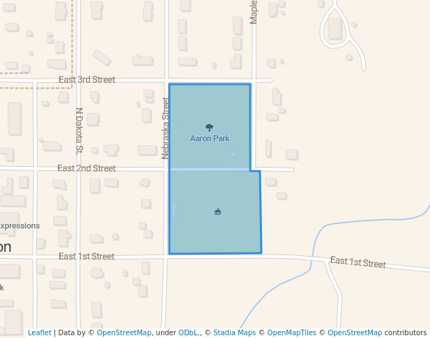 walking in Aaron Park map in Emerson