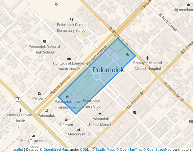 walking in Polomolok Town Plaza map in Polomolok