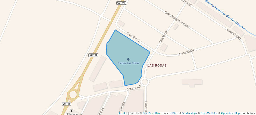 walking in Parqu Las Rosas map in Agüimes