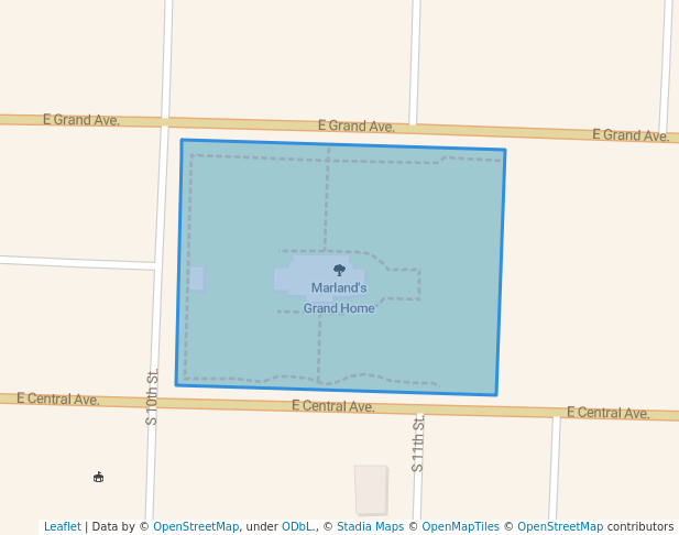 walking in Marland's Grand Home map in Ponca City