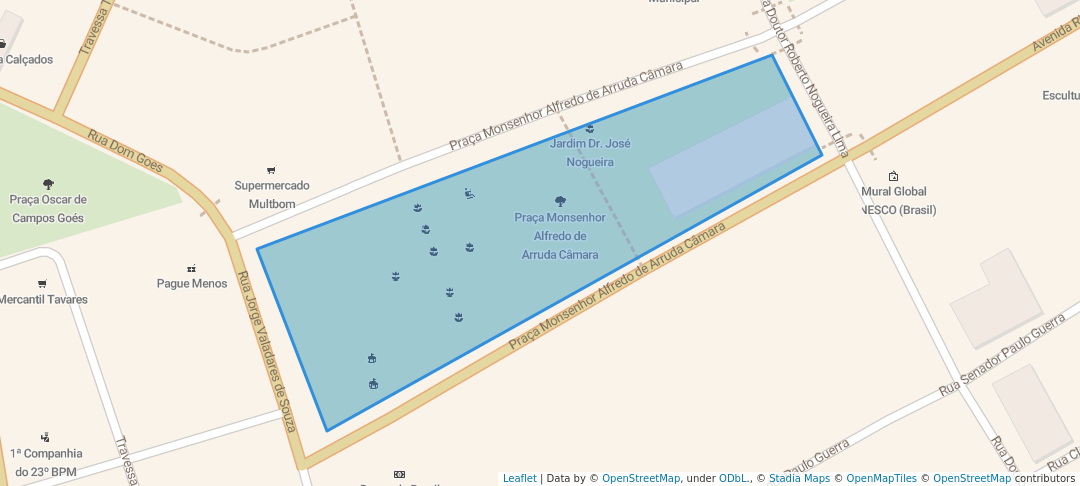 walking in Praça Monsenhor Alfredo de Arruda Câmara map in Afogados da Ingazeira
