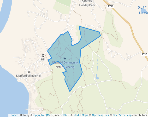 walking in Kippford Community Nature Reserve map in Kippford
