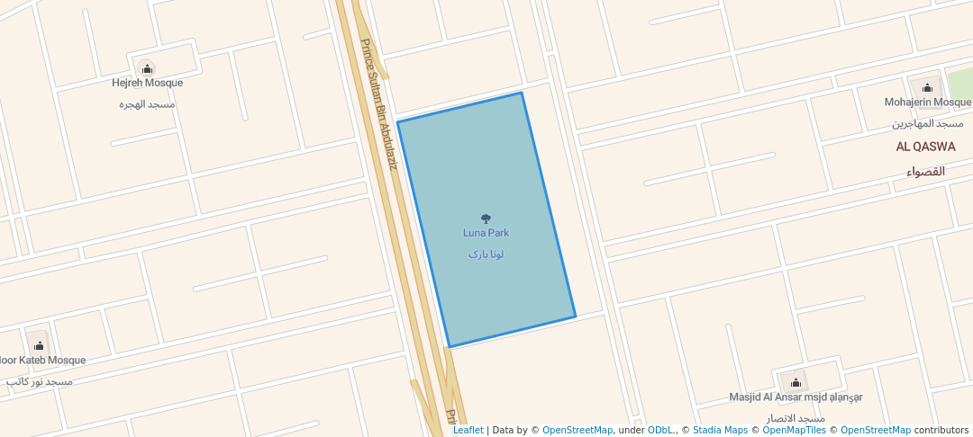 walking in Luna Park map in Medina