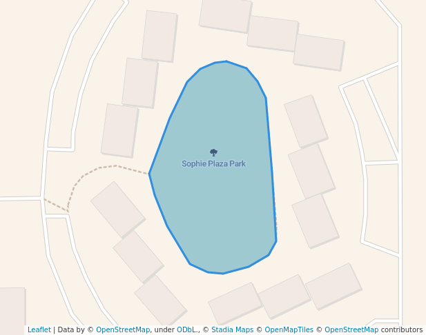walking in Sophie Plaza Park map in Fairbanks