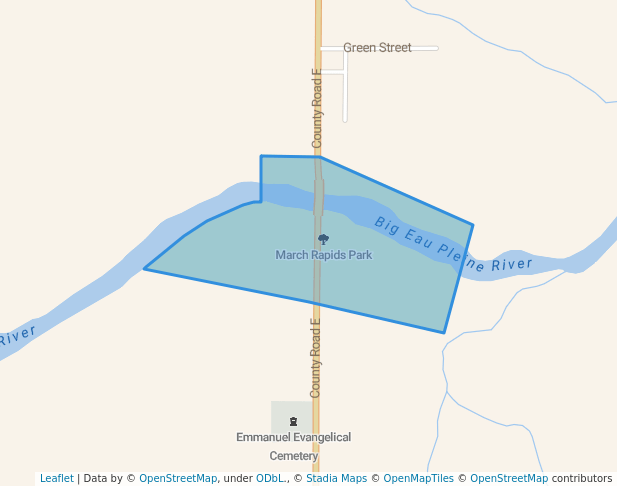 walking in March Rapids Park map in Stratford