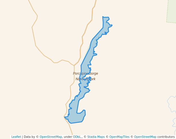walking in Porcupine Gorge National Park map in Prairie