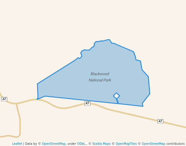walking in Blackwood National Park map in Toll
