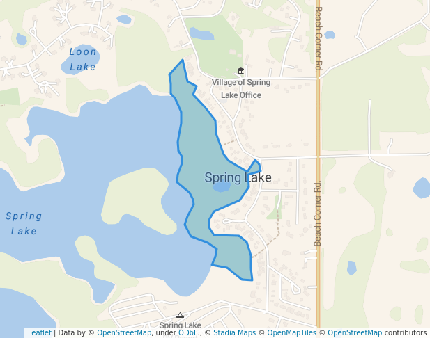 walking in Lakeside Park map in Spring Lake
