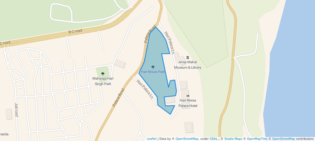 walking in Hari Niwas Park map in Jammu