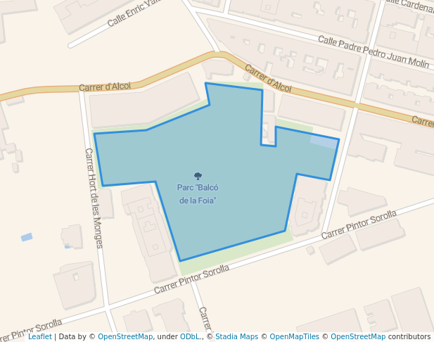 walking in Parque Balcón de la Foia map in Onil