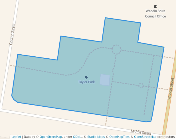 walking in Taylor Park map in Grenfell