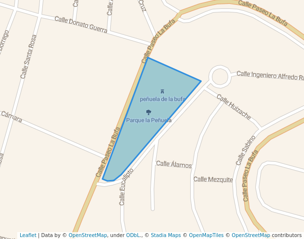 walking in Parque la Peñuela map in Zacatecas