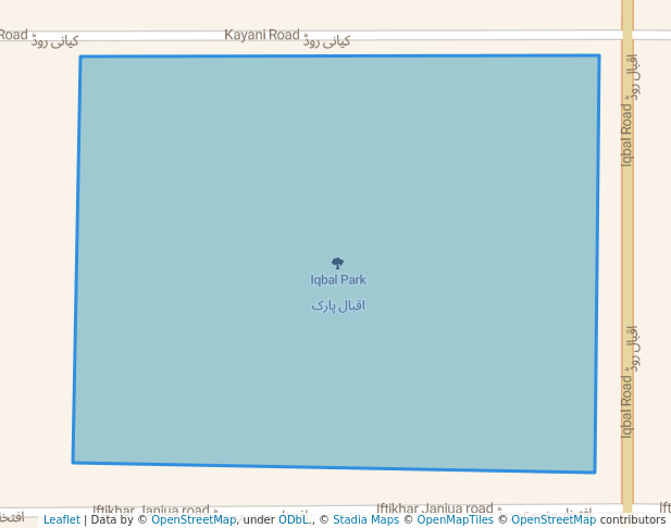 walking in Iqbal Park map in Okara Cantonment