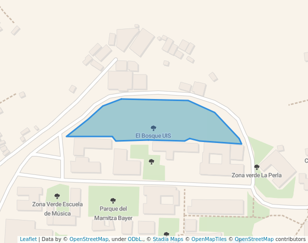 walking in El Bosque UIS map in Bucaramanga