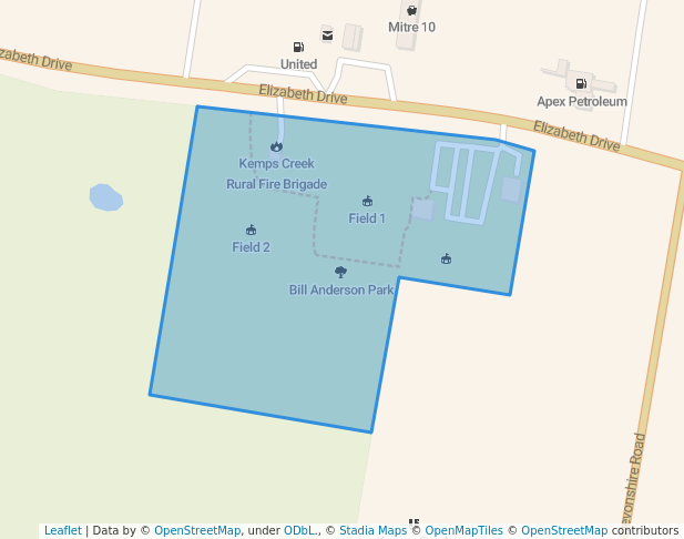 walking in Bill Anderson Park map in Kemps Creek